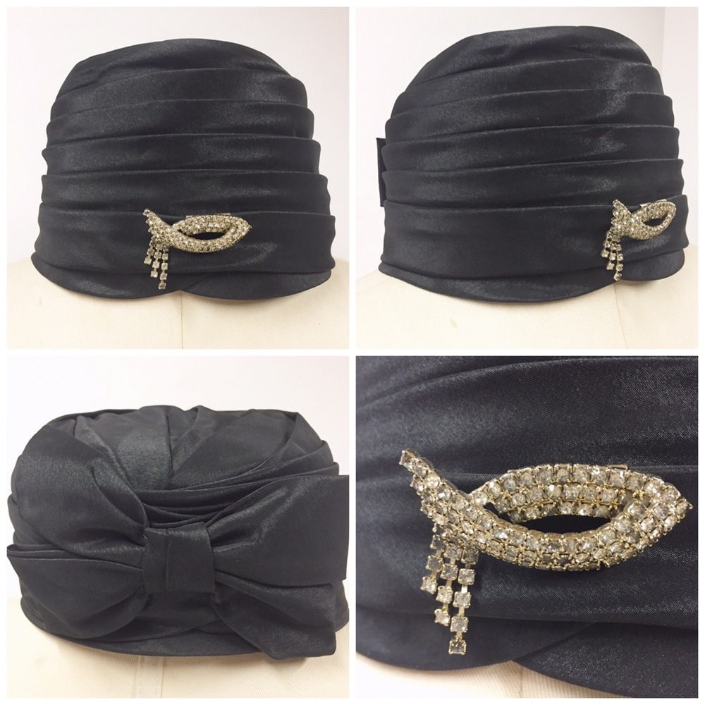 Vintage Charo Original Turban Pillbox Hat Brooch
